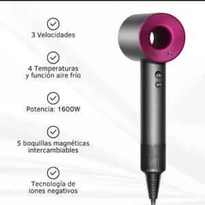 Secador de Pelo Time Ionico 1600W con Accesorios